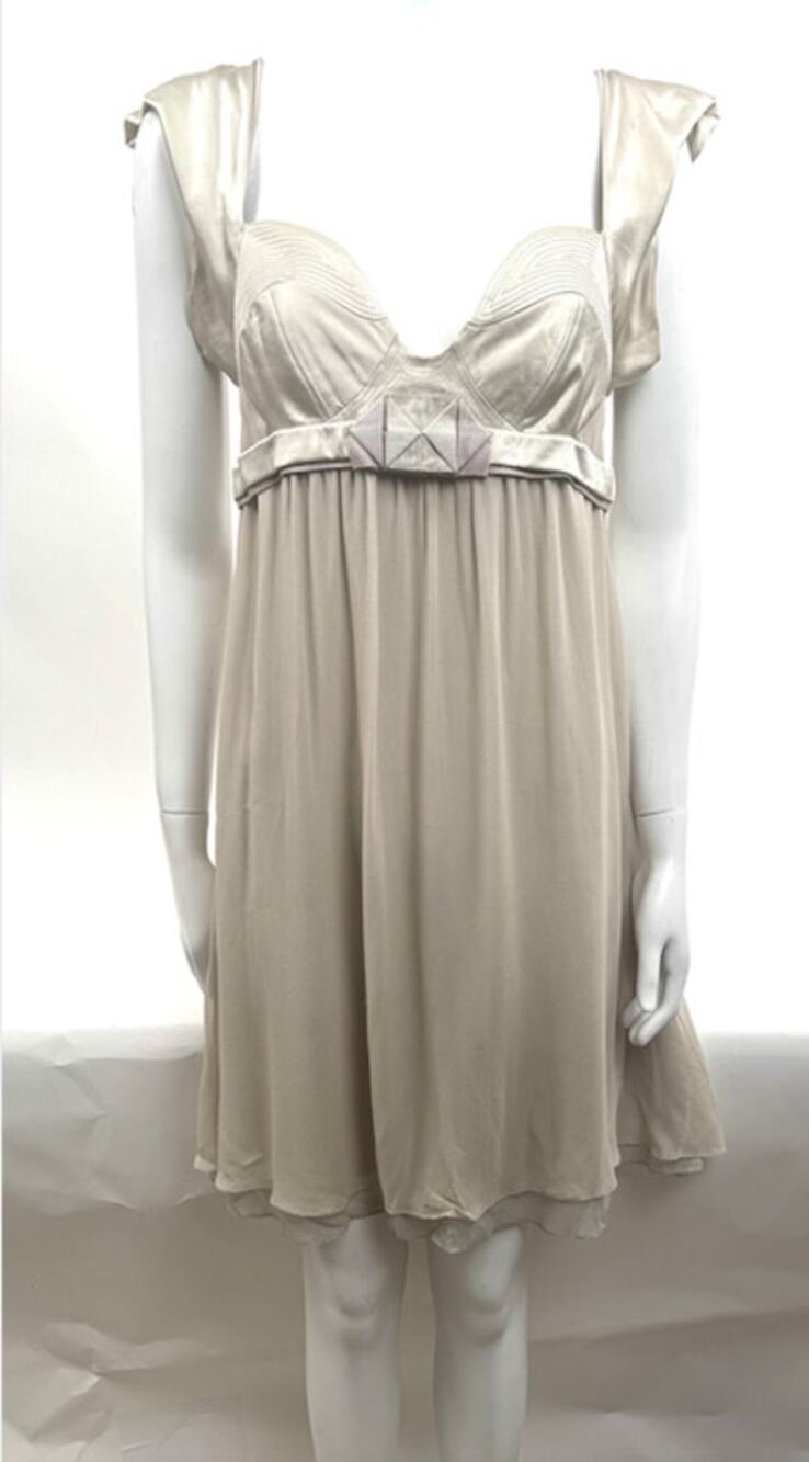 OBZEE New York Vintage Y2K Silk Architectural Bust Dress Size 42 Korean Designer